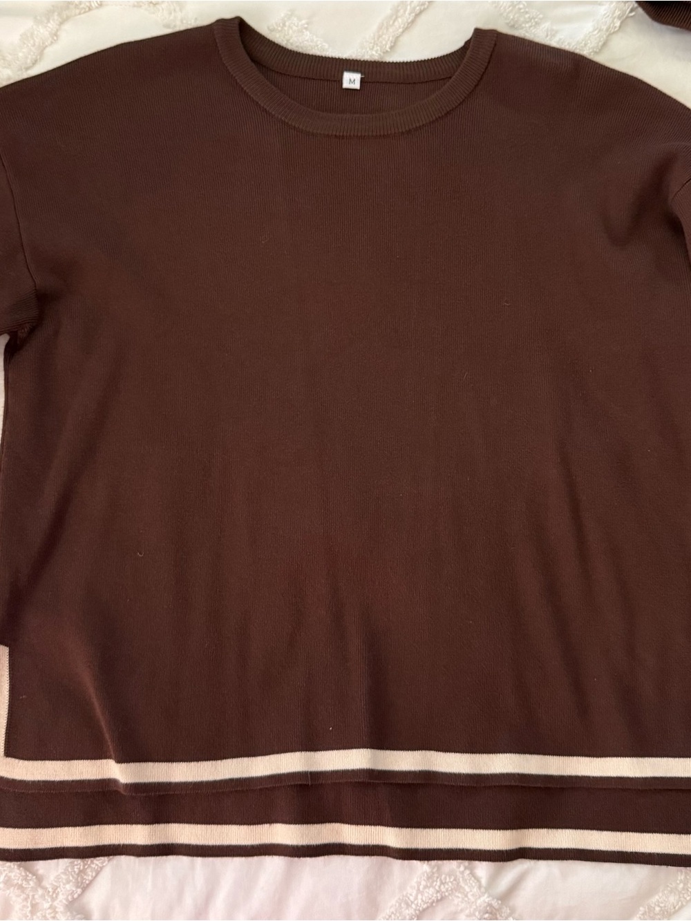 Women’s Brown Crewneck Sweater with Matching Pants Set
